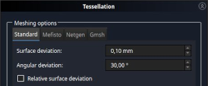 Meshing algorithms and parameters